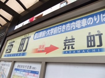 西町停留場から電鉄富山駅・エスタ前停留場の乗車記録(乗りつぶし)写真