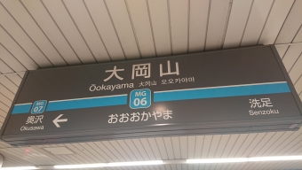 大岡山駅 写真:駅名看板