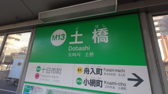 土橋停留場から広電西広島駅の乗車記録(乗りつぶし)写真