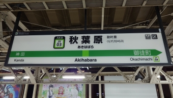 秋葉原駅から日暮里駅の乗車記録(乗りつぶし)写真