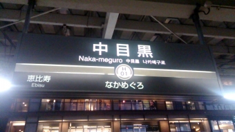 日比谷駅から中目黒駅の乗車記録(乗りつぶし)写真