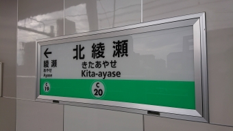 北綾瀬駅から西日暮里駅の乗車記録(乗りつぶし)写真