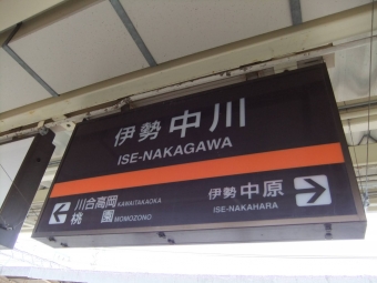 写真:伊勢中川駅の駅名看板