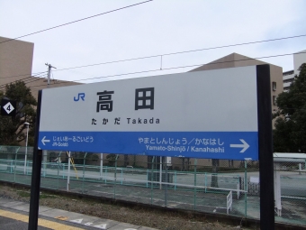 写真:高田駅の駅名看板