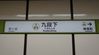 市ヶ谷駅から九段下駅の乗車記録(乗りつぶし)写真