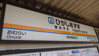 東あずま駅 写真:駅名看板