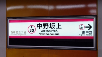 都庁前駅から中野坂上駅の乗車記録(乗りつぶし)写真