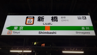 新橋駅から日暮里駅の乗車記録(乗りつぶし)写真