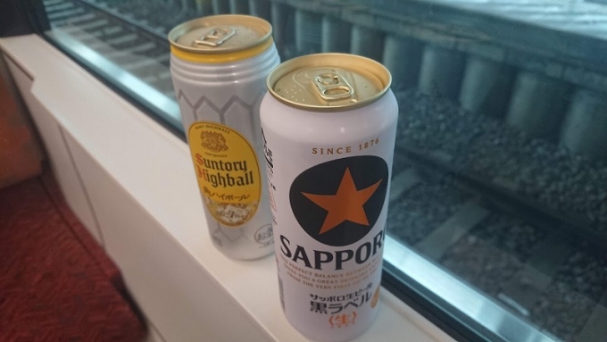 鉄道乗車記録の写真:駅弁・グルメ(2)        「水戸線50.0kmの旅路はロング缶2本を飲むのにちょうどいい距離。」