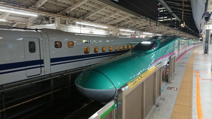 鉄道乗車記録の写真:乗車した列車(外観)(1)        「岡山行きと青森・秋田行きが並ぶのほんとエモでしかない」