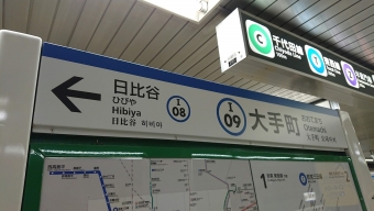 日吉駅から大手町駅の乗車記録(乗りつぶし)写真
