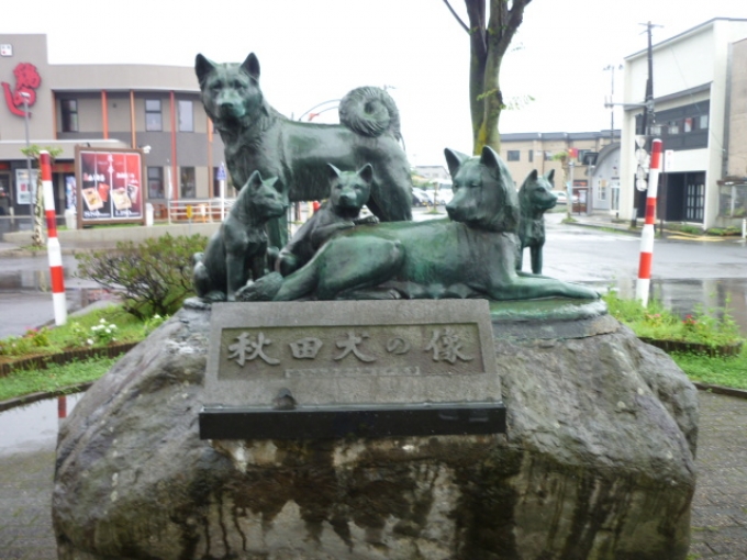 鉄道乗車記録の写真:旅の思い出(3)        「秋田犬の像」