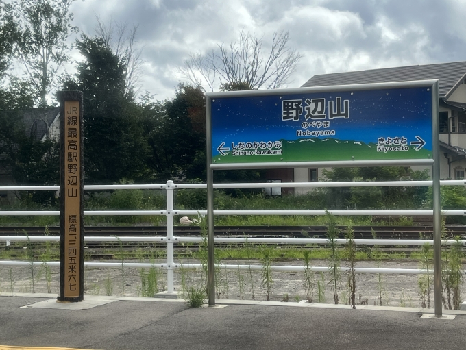 鉄道乗車記録の写真:駅名看板(5)        「JR最高駅」