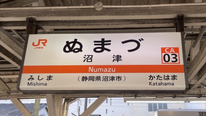 鉄道乗車記録の写真:駅名看板(1)        「沼津駅 駅名標」