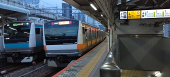 新宿駅から神田駅の乗車記録(乗りつぶし)写真