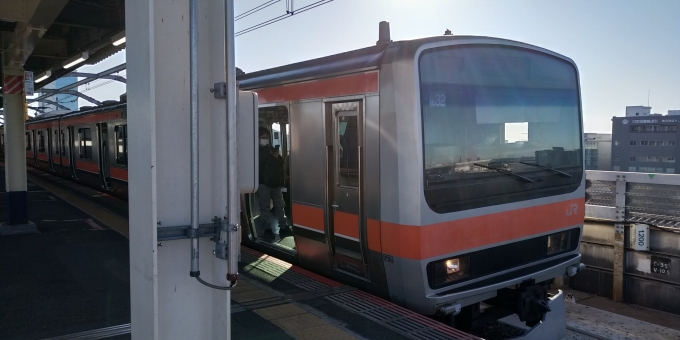 鉄道乗車記録の写真:乗車した列車(外観)(1)          「武蔵野線に所属している車両の中で8割くらいを占めているE231系首都圏を走る多くの路線で使用されている。」