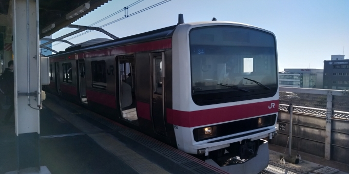 鉄道乗車記録の写真:列車・車両の様子(未乗車)(2)        「京葉線に所属している209系のなかで1編成しかいないケヨ34編成」