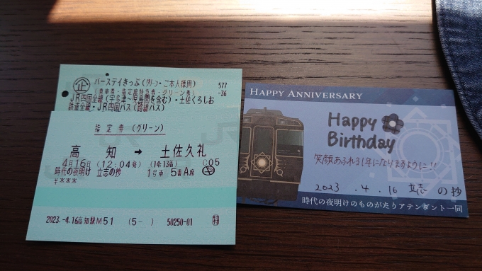 鉄道乗車記録の写真:きっぷ(3)        「指定券とバースディカード」