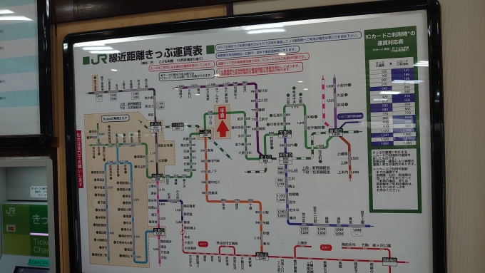 鉄道乗車記録の写真:駅舎・駅施設、様子(13)        「平泉駅近距離運賃表」