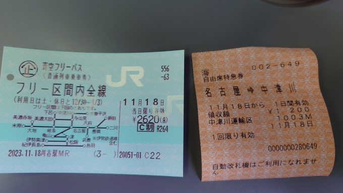 鉄道乗車記録の写真:きっぷ(2)     「特急券車内購入。
」