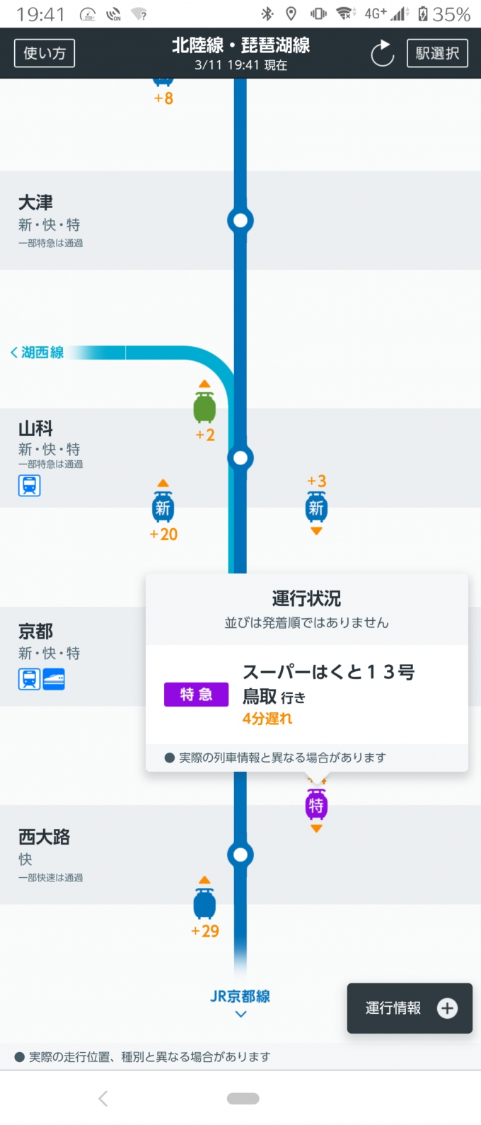 鉄道乗車記録の写真:旅の思い出(4)        「そして大阪駅で乗り換える予定だった特急スーパーはくと号が京都駅を先に発車されてしまった。

この後、新大阪から新幹線乗り換えに変更
」