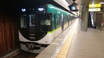 中之島駅から渡辺橋駅の乗車記録(乗りつぶし)写真