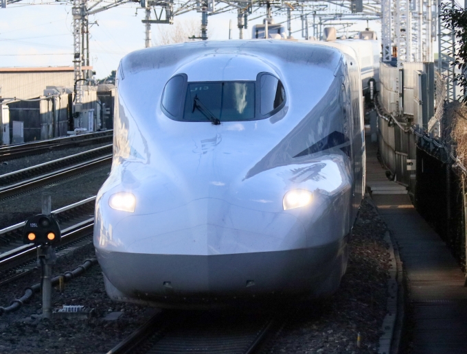 鉄道乗車記録の写真:乗車した列車(外観)(1)          「新幹線豊橋往復切符を使って豊橋に行った時の、帰りに乗った「こだま727号」がN700SのJ13でした。」