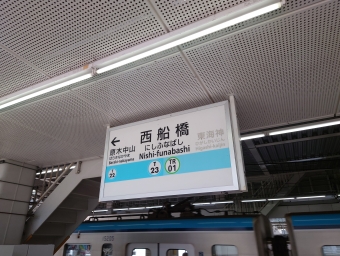 西船橋駅から原木中山駅の乗車記録(乗りつぶし)写真