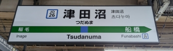 津田沼駅 写真:駅名看板
