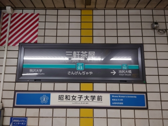 三軒茶屋駅から渋谷駅の乗車記録(乗りつぶし)写真