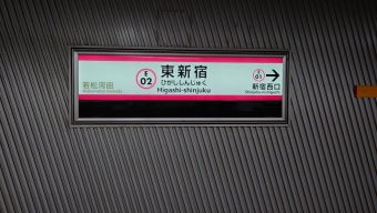東新宿駅から新宿西口駅の乗車記録(乗りつぶし)写真