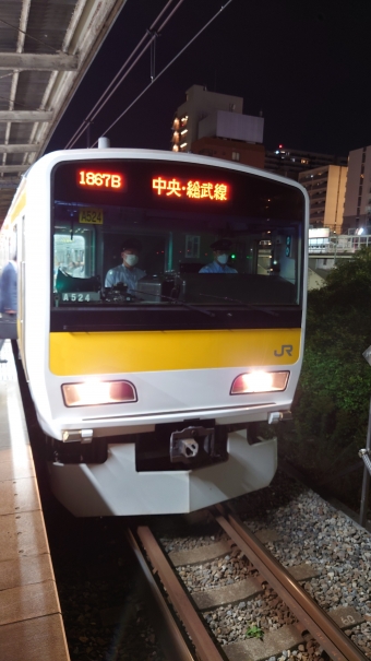 亀戸駅から錦糸町駅:鉄道乗車記録の写真