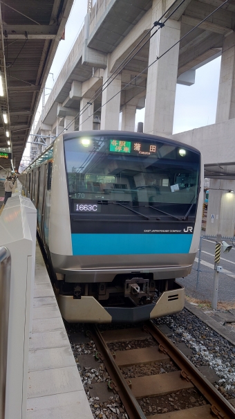 東十条駅から田端駅の乗車記録(乗りつぶし)写真