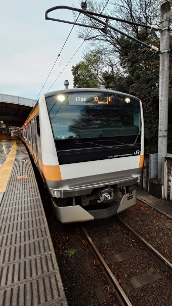 武蔵五日市駅から立川駅の乗車記録(乗りつぶし)写真