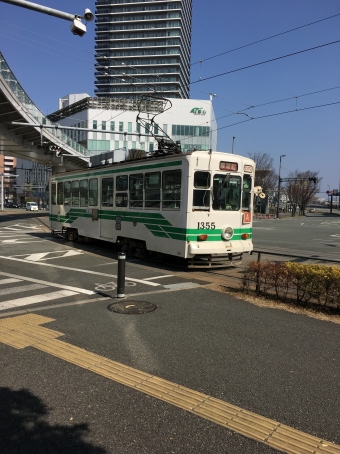 花畑町停留場から熊本駅前停留場の乗車記録(乗りつぶし)写真