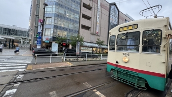 中町（西町北）停留場から地鉄ビル前停留場:鉄道乗車記録の写真