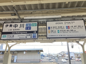 伊勢中川駅 写真:駅名看板