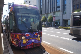 柳川停留場から岡山駅前停留場の乗車記録(乗りつぶし)写真