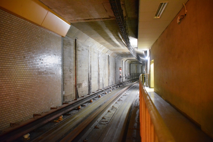 鉄道乗車記録の写真:駅舎・駅施設、様子(1)        「ホームからさらに奥に続く地下引込トンネル」