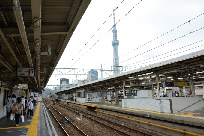 鉄道乗車記録の写真:駅舎・駅施設、様子(2)        「東京スカイツリーがまじかに見えます。」