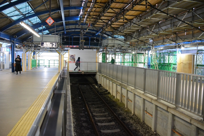 鉄道乗車記録の写真:駅舎・駅施設、様子(6)        「残念ながら駅舎工事中でした。
（2019年2月）」