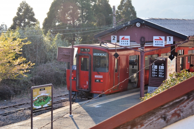 鉄道乗車記録の写真:列車・車両の様子(未乗車)(2)        「こちらは隣接している豊肥本線の電車です。」