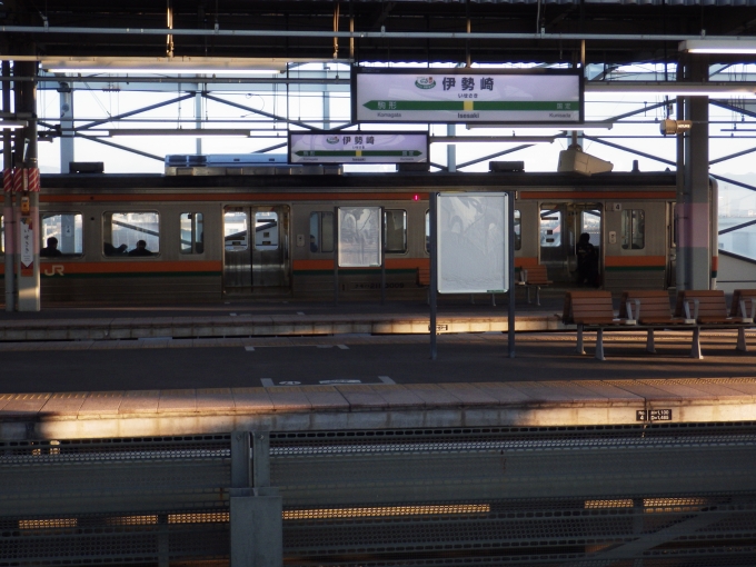 鉄道乗車記録の写真:駅舎・駅施設、様子(4)        「JR両毛線伊勢崎駅のホーム」