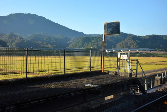 鉄道乗車記録の写真:車窓・風景(17)        「四国横断自動車道が見えて高速で車が走り抜けていきますがまだ全通はしていません。」