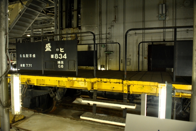 鉄道乗車記録の写真:旅の思い出(9)        「八甲田丸の中に保存されている連絡船の乗降専用貨車ヒ600」