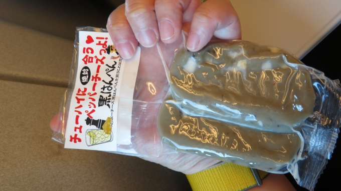 鉄道乗車記録の写真:駅弁・グルメ(3)        「少しでも静岡っぽいものをと思って黒はんぺんを浜松駅で買った。」