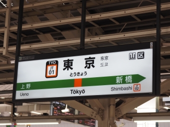 東京駅から新橋駅の乗車記録(乗りつぶし)写真