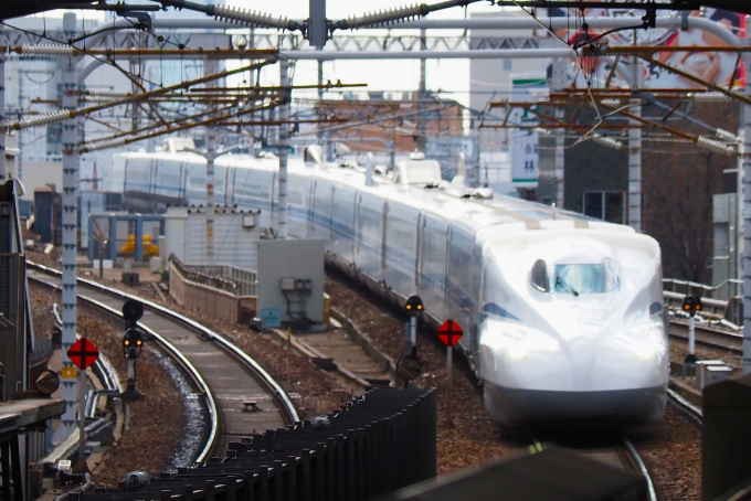 鉄道乗車記録の写真:乗車した列車(外観)(9)        「名古屋駅で新幹線のぞみ15号博多行きに乗り換え
列車番号15A
N700S系？？？編成」