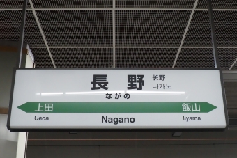 写真:長野駅の駅名看板