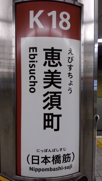 恵美須町駅から日本橋駅の乗車記録(乗りつぶし)写真